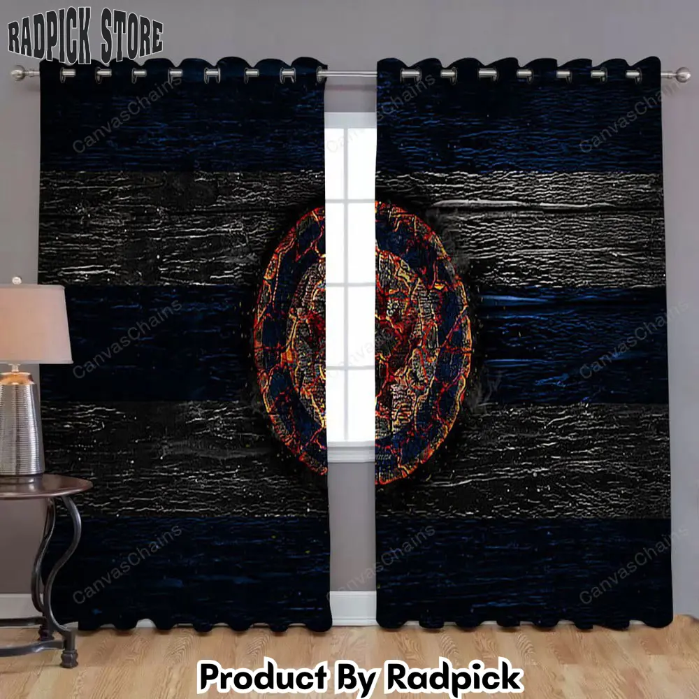 Radpick winnipeg jets window curtains fire nhl blue and white lines curtains living room curtains for window rp85218